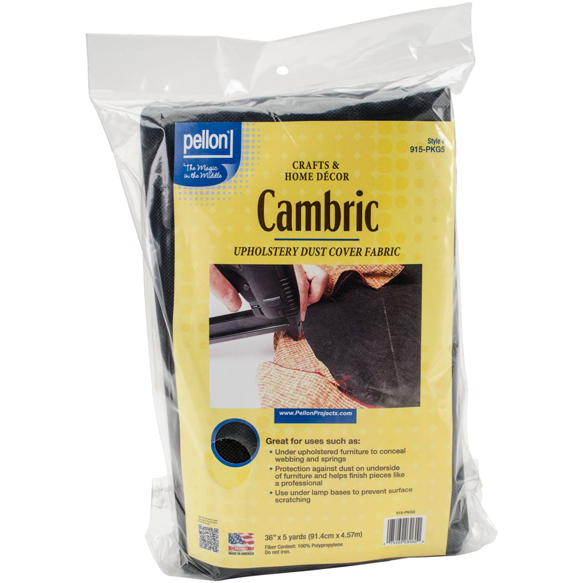 Pellon® Black Cambric Upholstery Dust Cover Fabric, 36" x 5yd.